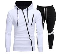 Conjunto completo de chándal para hombre, 2 piezas, sudadera con capucha, con cremallera, cintura elástica, pantalones deportivos sueltos, ropa deportiva al aire libre, correr, ropa exterior, M-3XL