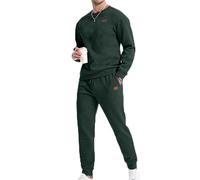 Conjunto completo de chándal para hombre, casual, sudadera con capucha de manga larga, sudadera con capucha y pantalones deportivos elásticos con cordón en la cintura, 2 piezas, ropa deportiva básica