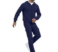 Conjunto completo de chándal para hombre, de manga larga, con cremallera completa, sudadera con capucha y pantalones deportivos, transpirable, para entrenamiento, gimnasio, gimnasio, comodidad diaria