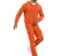Conjunto completo de chándal para hombre, de manga larga, con cremallera completa, sudadera con capucha y pantalones deportivos, para gimnasio, comodidad diaria, parte superior e inferior