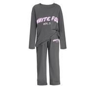 Conjunto completo de chándal para niños y niñas, conjunto completo de 2 piezas, camisas de manga larga y pantalones sueltos, estampado de letras de zorro, cómodos conjuntos de ropa de descanso, correr