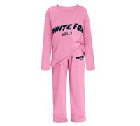 Conjunto completo de chándal para niños y niñas, conjunto completo de 2 piezas, camisas de manga larga y pantalones sueltos, estampado de letras de zorro, cómodos conjuntos de ropa de descanso, correr