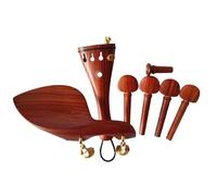 Conjunto completo de piezas for violín, accesorios ébano, tamaño 4/4, barbilla, cordal, clavijas, pasador(Red sandalwood A)