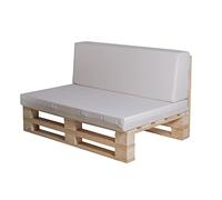 Conjunto Completo de Sofa de palets + Conjunto de Cojines (Impermeable, Beige, 120x80cm)