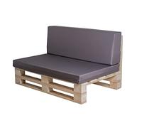 Conjunto Completo de Sofa de palets + Conjunto de Cojines (Impermeable, Caqui, 120x60cm)