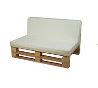 Conjunto Completo de Sofa de palets + Conjunto de Cojines (Microfibra, Beige, 100x60cm)
