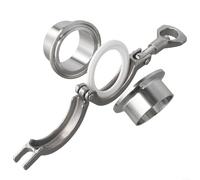 Conjunto completo de virola sanitaria que incluye abrazadera triple y junta de PTFE, diseñado para uso SS304 (38 mm)