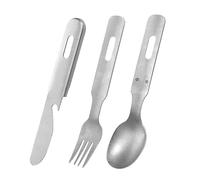 Conjunto,Con Cuchara, Tenedor Y Cuchillo - Fabricado De Acero Inoxidable | Ideal Para Picnic Senderismo Mochila, Camping Viajes Y Uso Al Aire Libre Durante La Cena Almuerzo