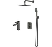 Conjunto conjunto de ducha Omnires Slide SYSSL11GR, grifo para lavabo Omnires Slide SL7710GR