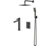 Conjunto conjunto de ducha Omnires Slide SYSSL11GR, grifo para lavabo Omnires Slide SL7712GR