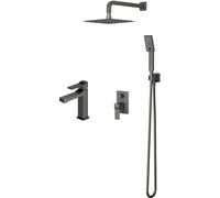 Conjunto conjunto de ducha Omnires Slide SYSSL12GR, grifo para lavabo Omnires Slide SL7710GR