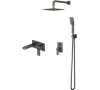 Conjunto conjunto de ducha Omnires Slide SYSSL12GR, grifo para lavabo Omnires Slide SL7715GR