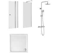 Conjunto conjunto de ducha Roca Victoria A5A9F18C00, puerta de ducha Roca Capital AM4609012M, AM4409012M, A276256000