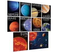 Conjunto de 10 carteles del sistema solar, borrables, para el aprendizaje temprano con película de PET, hechos de cartulina gruesa, carteles educativos de espacio y planetas para oficinas y escuelas