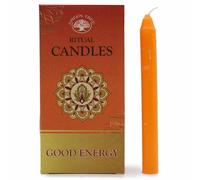 Conjunto de 10 velas naranjas - Buena energía - Velas mágicas hechizadas