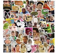 Conjunto de 100 calcomanías divertidas de vinilo para coche, portátil, bicicleta, patineta, botella de agua, resistentes al sol y al agua (5 - 8 cm) (100 calcomanías meme)