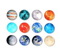 Conjunto de 12 Imanes de Planetas para Nevera, Imanes Nevera, Imanes Potentes, Imanes Pizarra Magnetica, Ideales para Decorar Pizarras, Refrigeradores y Fotos. Tamaño Redondo de 30 mm