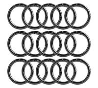 Conjunto De 15 Mosquetones Redondos De 33mm En Negro, Argollas Para Llaveros, Clips De Resorte Duraderos, Anillas Para Llaveros, Bolsas, Joyería Y Proyectos De Bricolaje