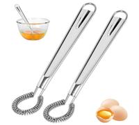 Conjunto de 2 Batidores de Cocina de Acero Inoxidable - Herramienta Manual para Batir Huevos,Mini Bobina de Resorte - Batidora para Hornear, Cocinar, Leche, té con Leche (2PCS)