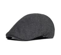 Conjunto de 2 boinas clásicas y gorras planas for hombre, estilo vintage, resistentes al agua, con ajuste seguro, for eventos urbanos al aire libre, a prueba de viento, estilo retro de gánster.(Dark g