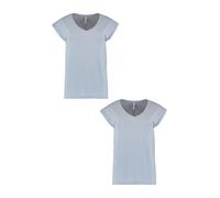 Conjunto de 2 Camisetas de Mujer HAILYS cuello en V Manga Corta Básicas Verano