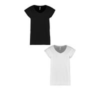 Conjunto de 2 Camisetas de Mujer HAILYS cuello en V Manga Corta Básicas Verano