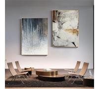 Conjunto de 2-Cuadro Abstracto Moderno en Lienzo Arte de Pared Minimalista Póster e Impresión Imagen de Pared para Sala de Estar Dormitorio Oficina Hotel Decoración Obra de Arte-50*60cm (sin marco)