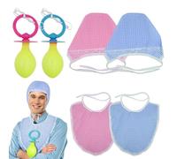 Conjunto de 2 Disfraces de bebé Adulto Chupete Divertido y Bonito con Delantal Disfraz de Halloween para Fiesta Divertida.