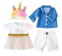 Conjunto de 2 faldas de unicornio con ropa de oso de peluche. Se adapta a la mayor a de peluches de 35 a 45 cm. Arma tu propia ropa de oso y crea