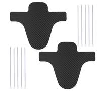 Conjunto de 2 Guardabarros MTB con Diseño de Fibra de Carbono - Guardabarros Bicicleta Montaña Delantero y Trasero - Compatible con 26", 650B, 27,5" y 29 Pulgadas (Negro)