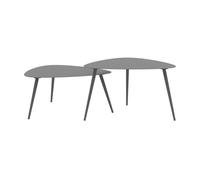 Conjunto de 2 mesas nido aymavilles exterior acero - antracita [en.casa] 57.5 cm