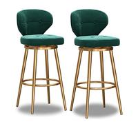 Conjunto de 2 Modern Velvet Swivel Barstools with Gold Base Counter Height Bar Chairs for Home Kitchen Upholstered Fabric Seats for Kitchen Island Bistro Coffee Shop Restaurant
