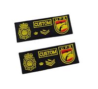 Conjunto de 2 parches de bordado de texto personalizados tácticos militares españoles que se pueden decorar en sombreros, mochilas, chalecos y otros artículos para satisfacer las necesidades personali