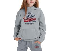 Conjunto de 2 piezas de chándal de otoño con capucha para niñas, Los Ángeles, California 2025, conjuntos de sudadera para niños, conjuntos casuales de invierno, cómodos, trajes de chándal con capucha