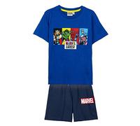 Conjunto de 2 Piezas de Los Vengadores - Camiseta y Pantalón Corto - Talla 4 Años - Elaborado con Algodón 100% - Fresco y Cómodo - Cierre de Botones - Producto Original Diseñado en España