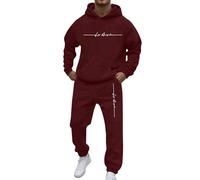 Conjunto de 2 piezas de ropa deportiva para hombre con capucha de la firma sudadera y pantalones chándal estilo streetwear manga larga de Plie Invierno Jogging Deportivo Set Impresión Lettering Color
