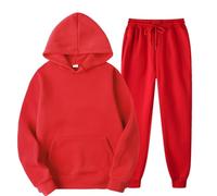 Conjunto de 2 piezas de sudadera con capucha - Conjunto de pantalones deportivos de color liso y manga larga - Conjuntos de 2 piezas para mujer, traje de viaje, conjuntos de mujer de 2 , conjunt