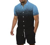 Conjunto de 2 Piezas para Hombres Camisa Abotonada y Pantalones Cortos con Estampado 3D de Tigre Conjunto Vintage de Verano para Playa Ropa Deportiva Suelta