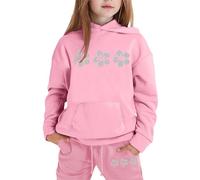 Conjunto de 2 Piezas para niña: Sudadera con Capucha y Pantalones Deportivos Informales, chándal Estampado para niñas pequeñas y niños.
