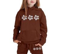 Conjunto de 2 Piezas para niña: Sudadera con Capucha y Pantalones Deportivos Informales, chándal Estampado para niñas pequeñas y niños.