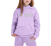 Conjunto de 2 Piezas para niña: Sudadera con Capucha y Pantalones Deportivos Informales, chándal Estampado para niñas pequeñas y niños.