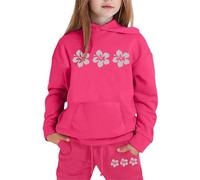 Conjunto de 2 Piezas para niña: Sudadera con Capucha y Pantalones Deportivos Informales, chándal Estampado para niñas pequeñas y niños.