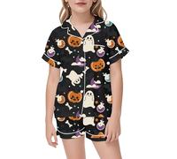 Conjunto de 2 Piezas para niñas, Ropa Juego Informal con Estampado Manga Corta y Cintura elástica cómoda, niños pequeños Uso Diario a 13 años Trajes Formal