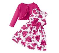Conjunto de 2 piezas para niñas, vestidos para niñas pequeñas con chaqueta, conjuntos casuales de primavera y otoño para niñas de 2 a 8 años, vestido sin mangas de Traje De Cumpleaños Niño De 2 Año