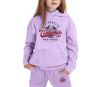Conjunto de 2 Piezas para niñas y niñas, con Capucha de Los Ángeles, California, con Capucha, Pantalones de Entrenamiento de Invierno, Pantalones de chándal Activos Casuales 2025