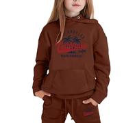 Conjunto de 2 Piezas para niñas y niñas, con Capucha de Los Ángeles, California, con Capucha, Pantalones de Entrenamiento de Invierno, Pantalones de chándal Activos Casuales 2025