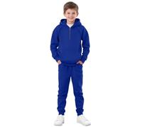 Conjunto de 2 piezas para niño con capucha y hombros caídos, sudadera con cremallera de 1/4 y pantalones deportivos con pantalones de invierno para niños 5T (azul, 12-13 años)