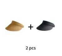 Conjunto de 2 piezas Verano Otoño 2026 Sombrero de Sol para Mujer Sombrero de Protección Solar para Excursiones al Sombrero de Sol Plegable de Sombrero de Playa