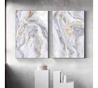 Conjunto de 2-Pósteres Modernos Abstractos de Mármol Gris Arte Mural Nórdico Cuadros Lienzos Pósteres e Impresiones para la Decoración del Hogar la Cocina la Oficina y el Salón-40*60cm (Sin marco)