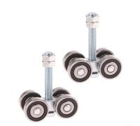 Conjunto de 2 ruedas de 4 ruedas para canales de puntal de 1-5/8 pulgadas, rodamientos de ranura profunda silenciosos de acero al carbono laminado en caliente resistentes al óxido, incluye perno y